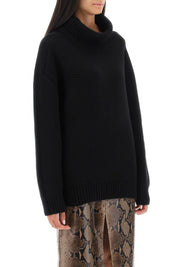 Khaite 'Landen' Oversized Funnel Neck Sweater   Black