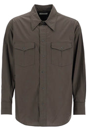 Lemaire Western Shirt With Snap Buttons   Brown