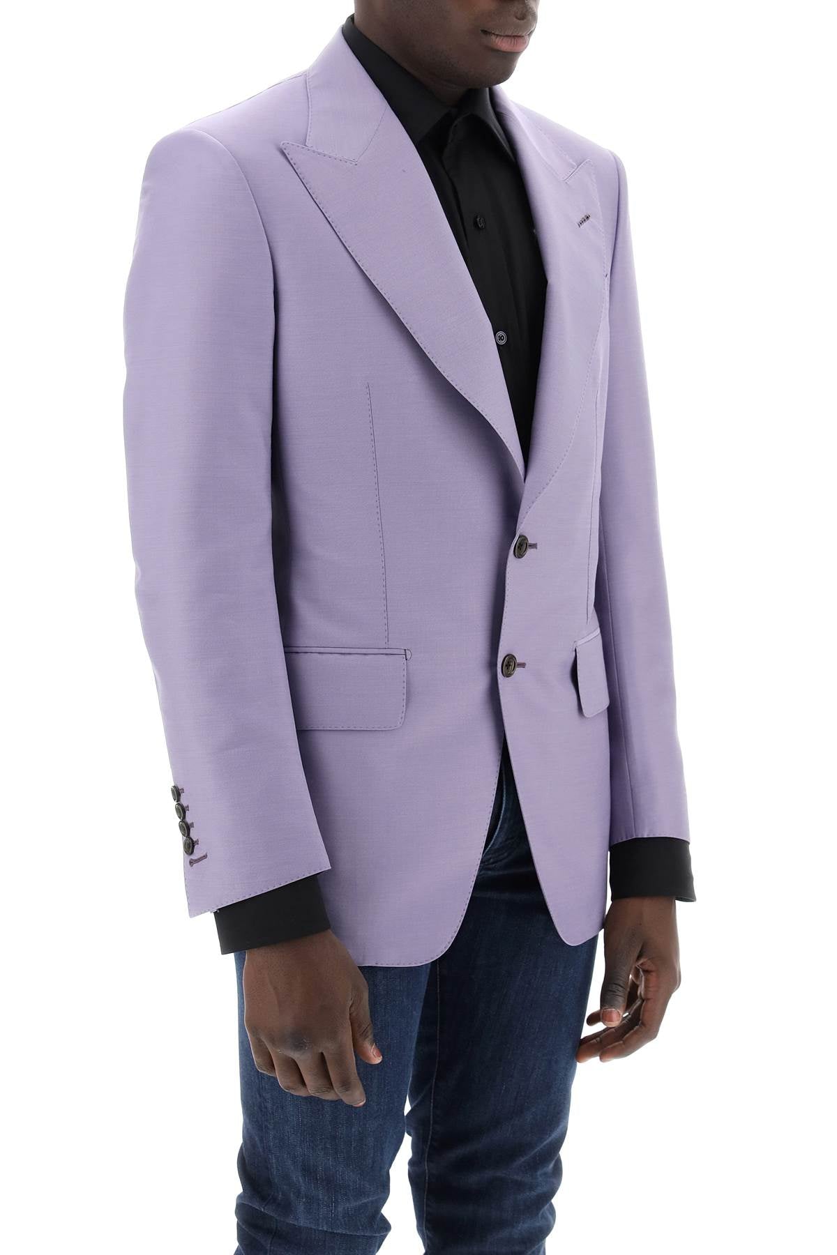 Tom Ford Atticus Wool And Silk Blend Blazer   Purple