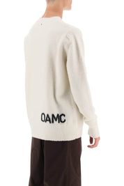 Oamc Wool Sweater With Jacquard Logo   White