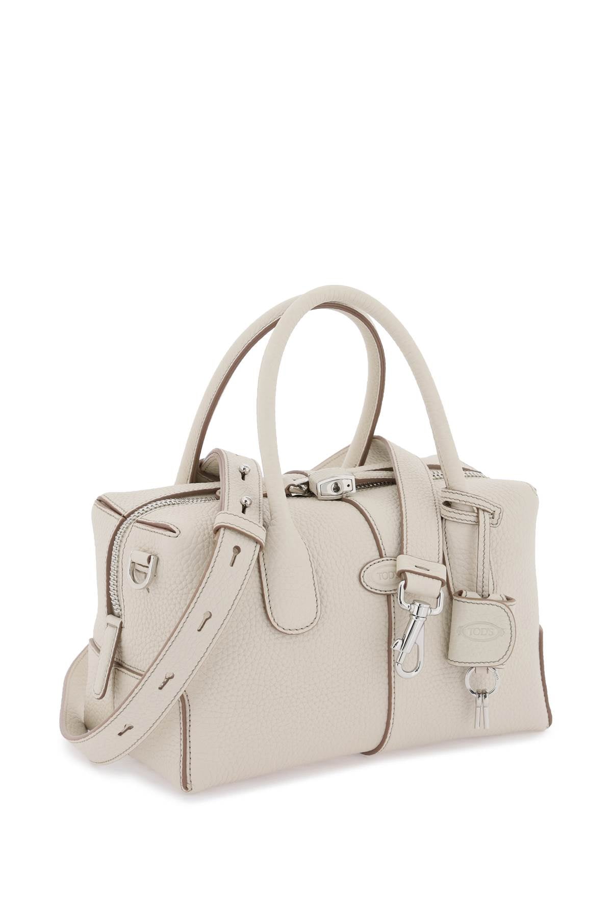 Tod's Grained Leather Bowling Bag   White