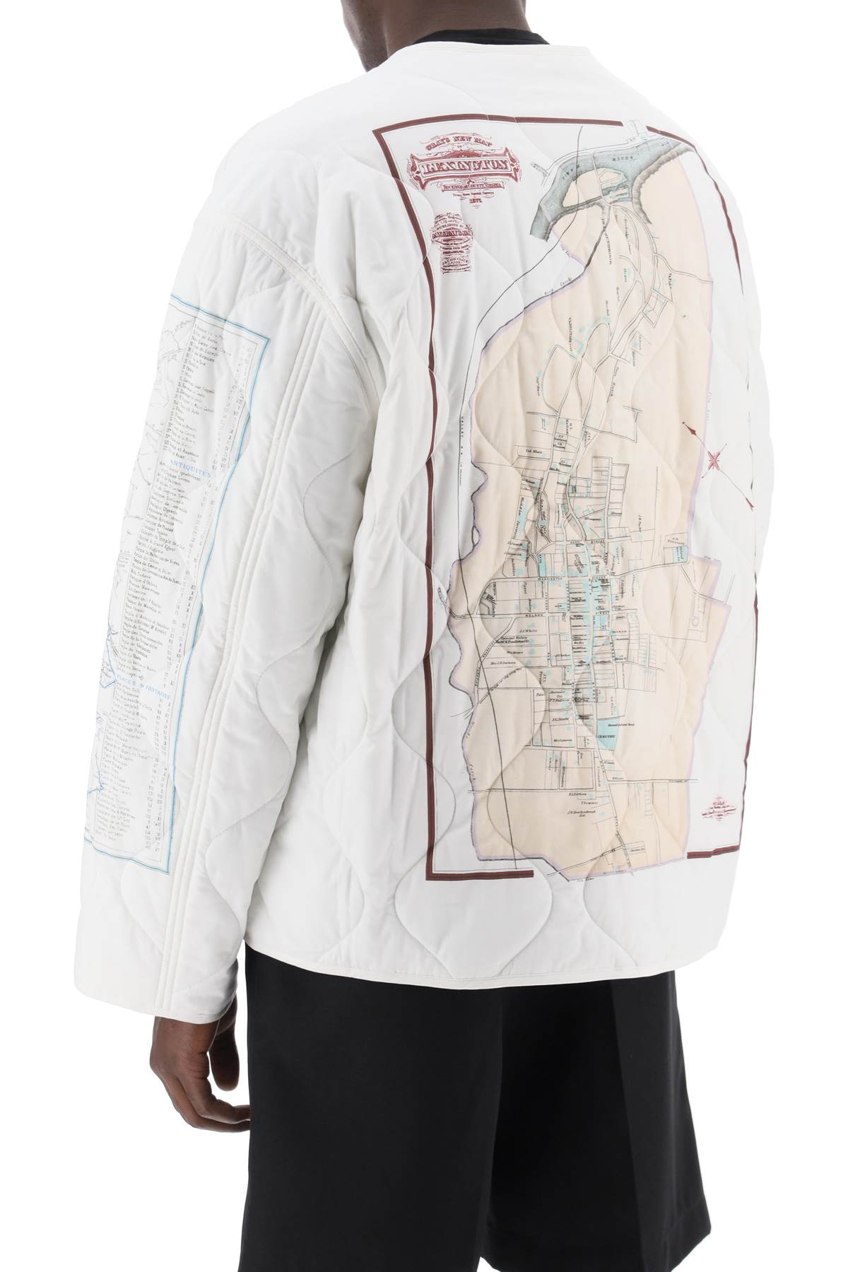 Oamc Combat Liner Printed Quilted Jacket   White