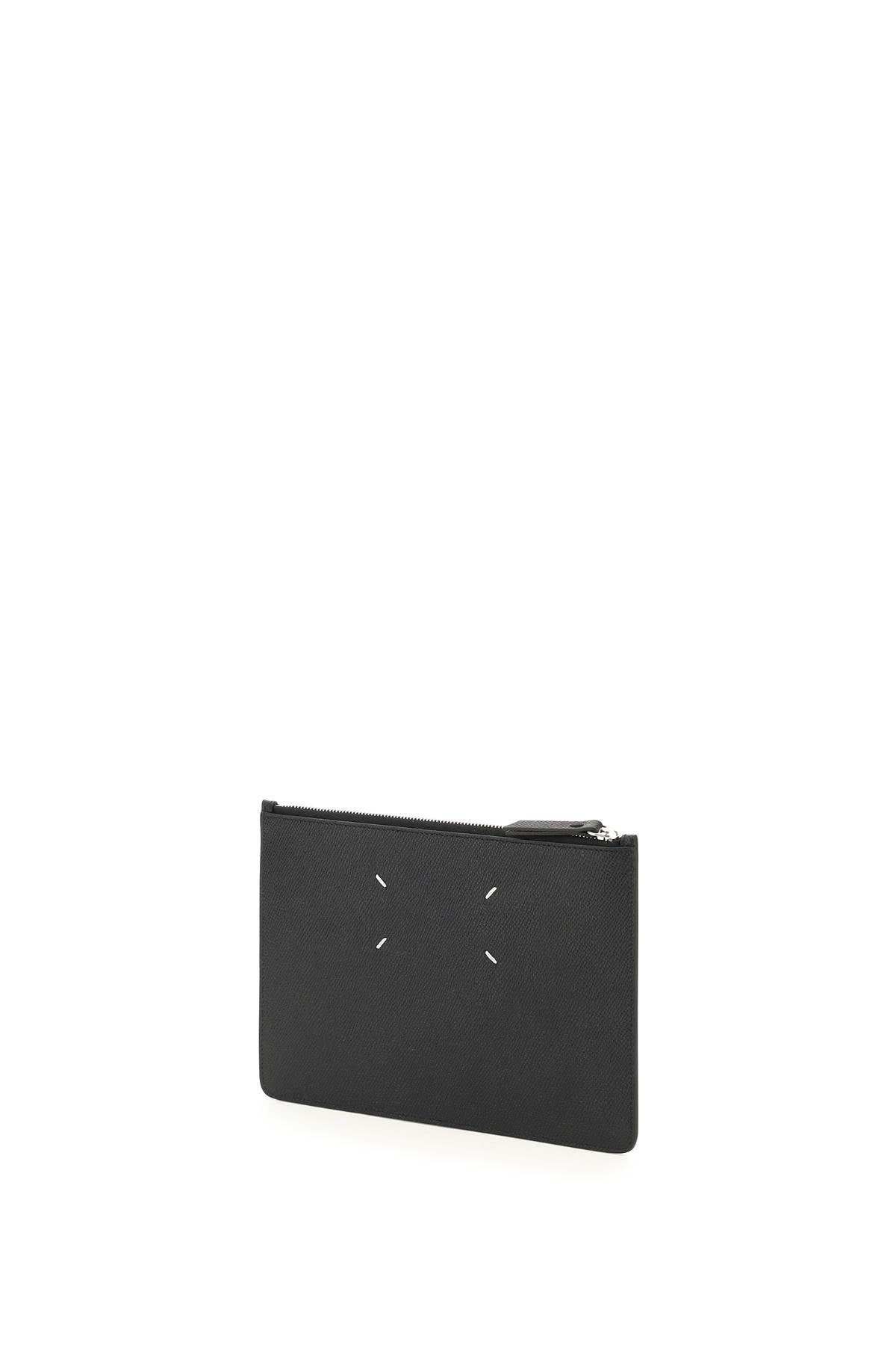 Maison Margiela Grained Leather Small Pouch   Black