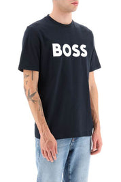 Boss Tiburt 354 Logo Print T Shirt   Blue