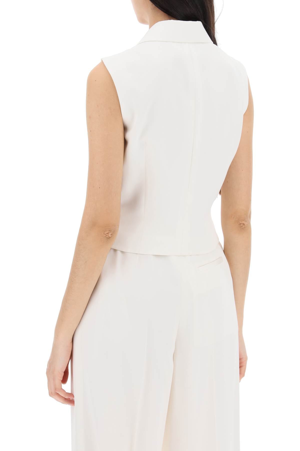 Alexander Mcqueen Cropped Viscose Twill Vest For   White