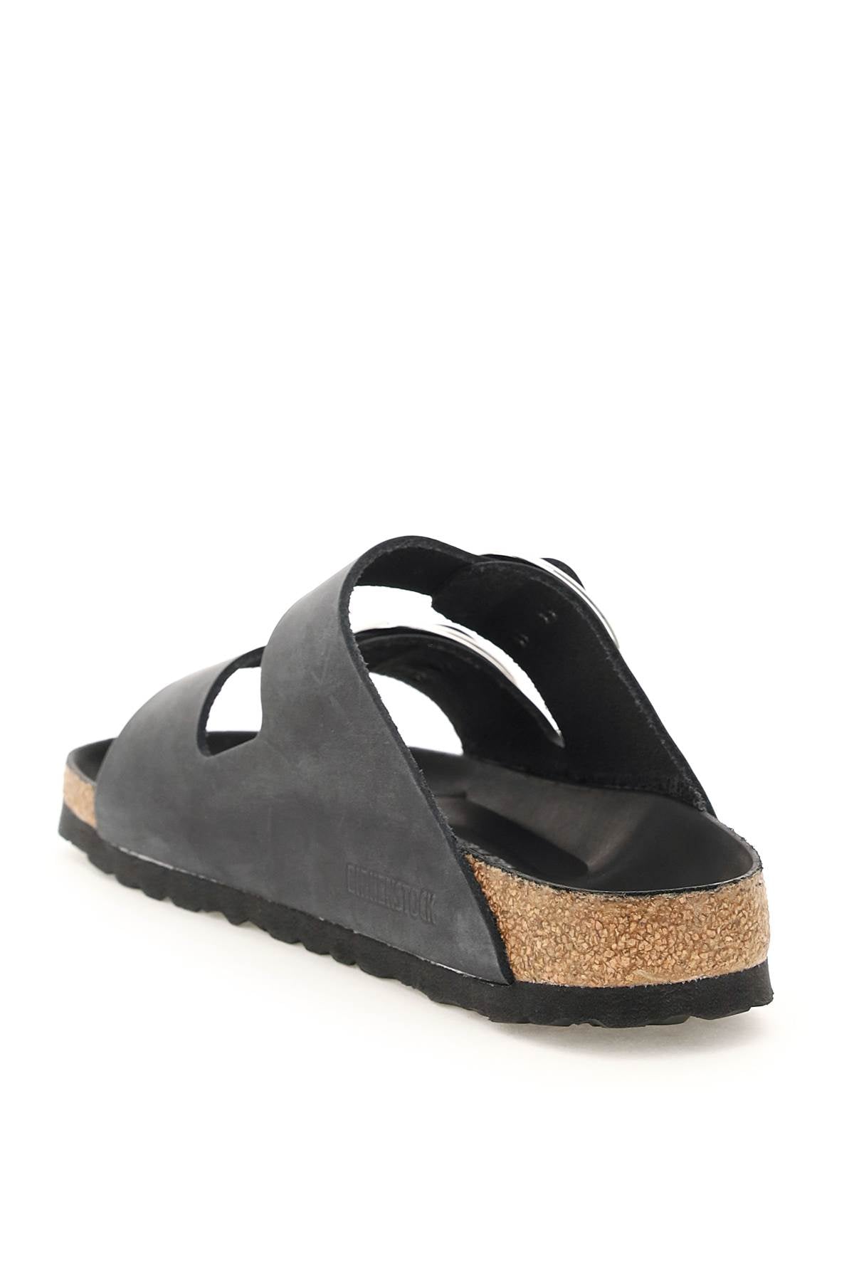 Birkenstock Big Buckle Arizona Slides   Black