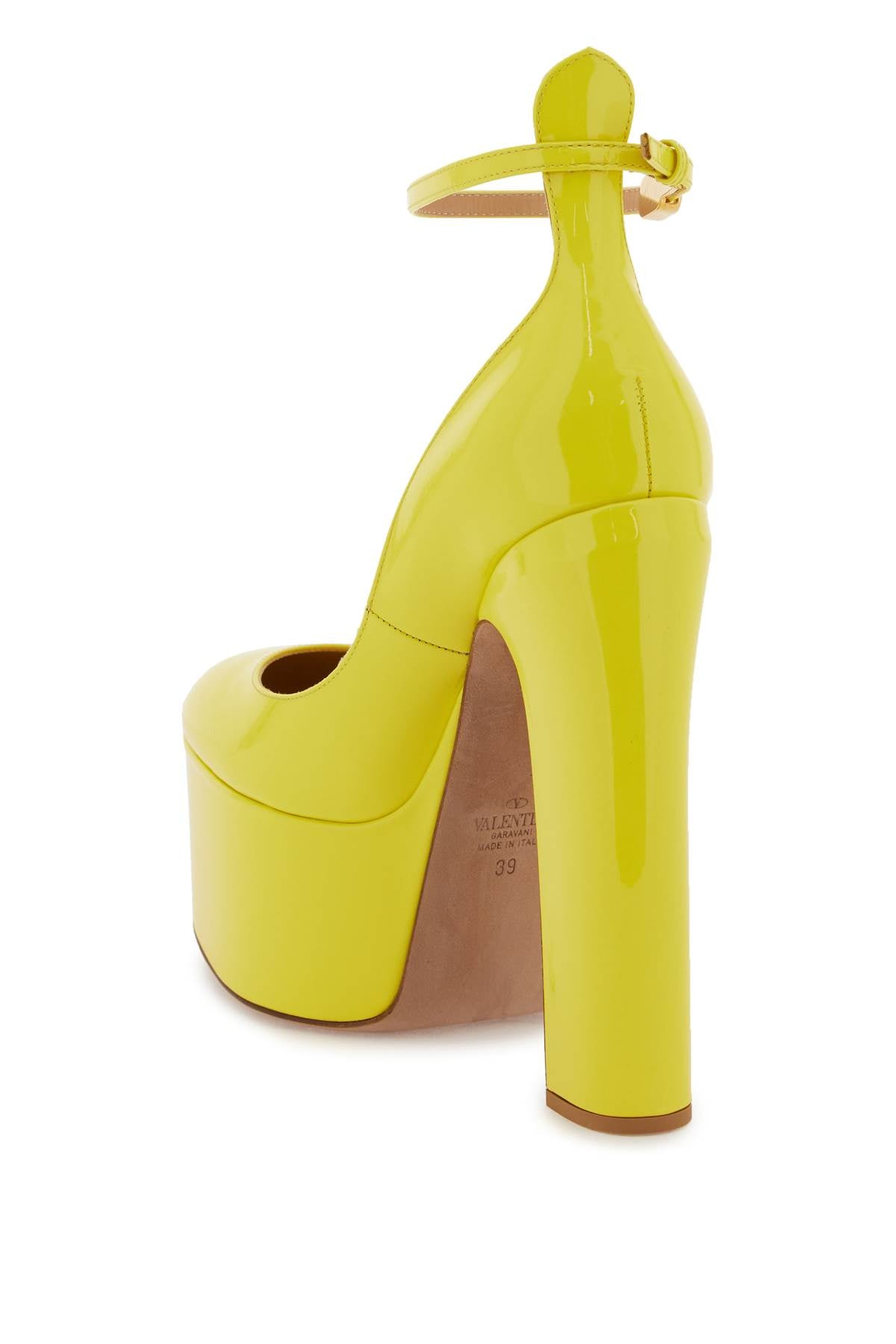 Valentino Garavani Tan Go Patent Leather Platform Pump   Yellow