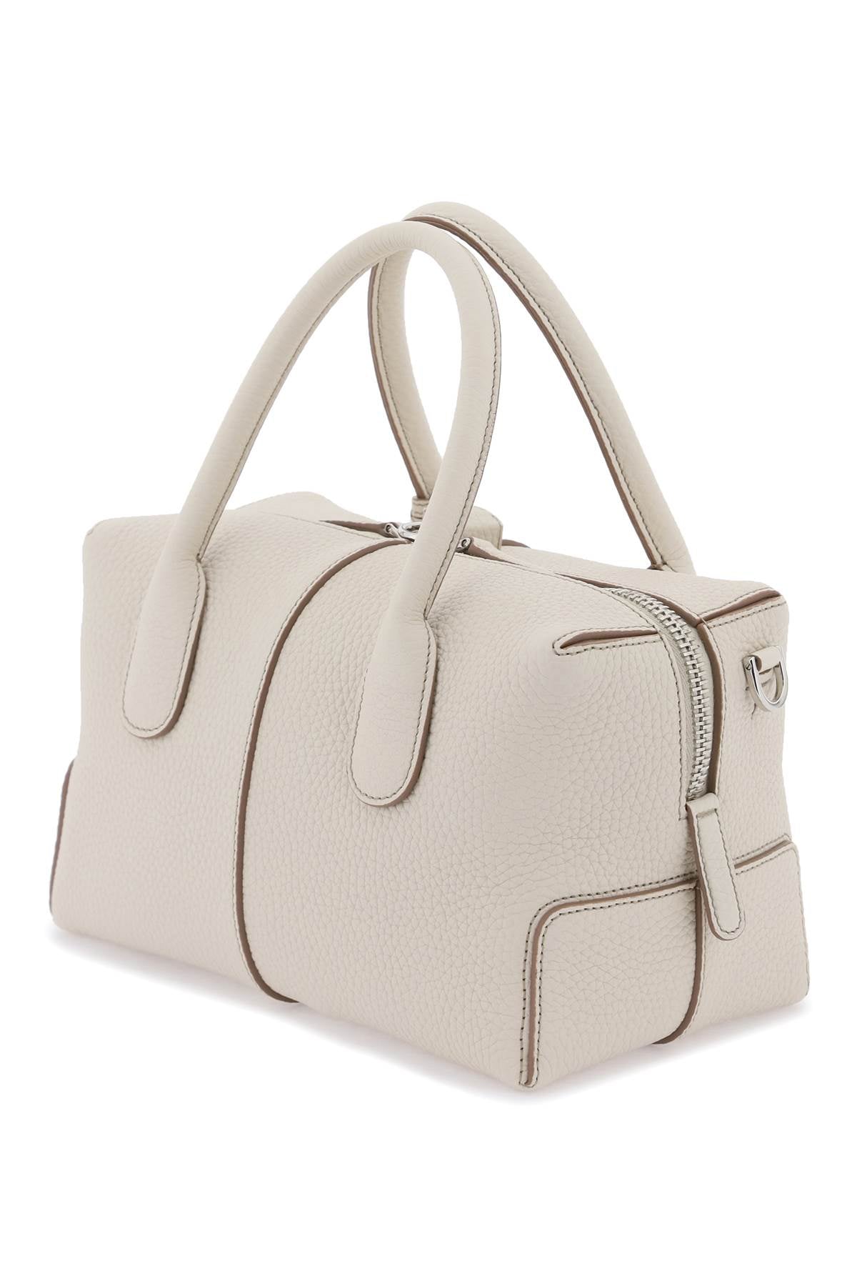 Tod's Grained Leather Bowling Bag   White