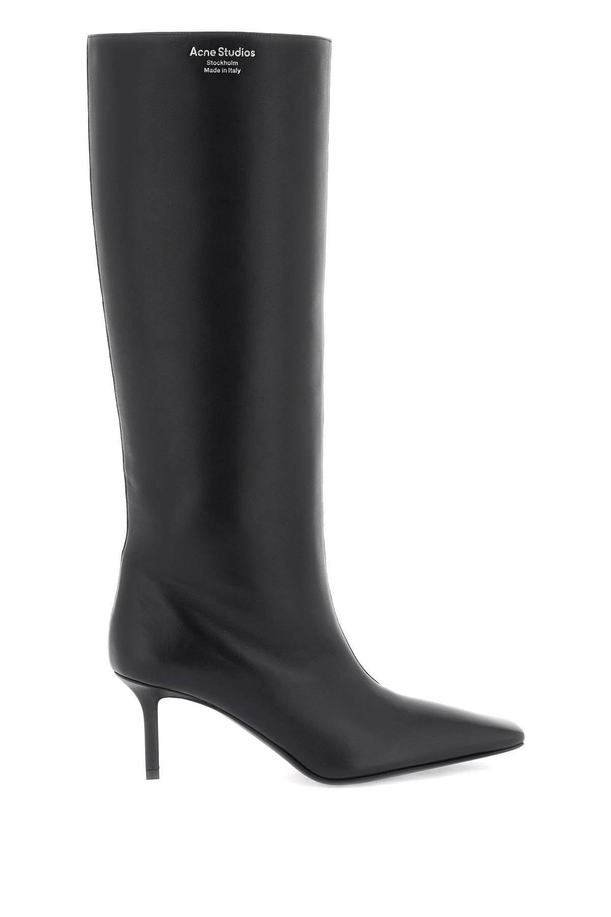 Acne Studios Leather Boots With Tapered Toe.   Black