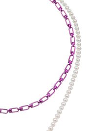 Eera 'Reine' Double Necklace With Pearls   White