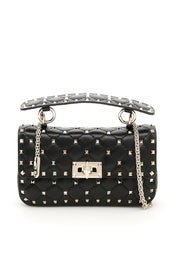 Valentino Garavani Rockstud Spike Small Handbag   Black