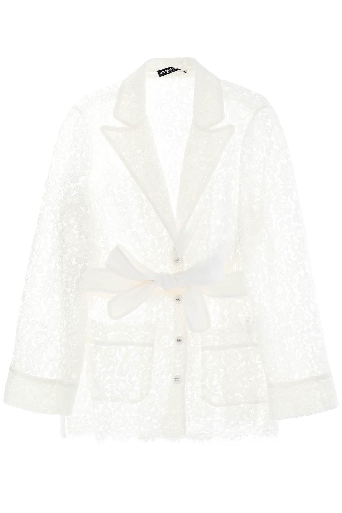 Dolce & Gabbana Pajama Shirt In Cordonnet Lace   White