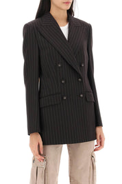 Dolce & Gabbana Pinstriped Turlington Jacket   Brown