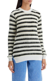 Marni Striped Crewneck Pullover   Light Blue