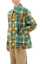 Andersson Bell Brushed Yarn Overshirt With Check Motif   Multicolor