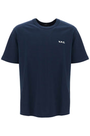 A.P.C. Flocked Logo T Shirt With   Blue