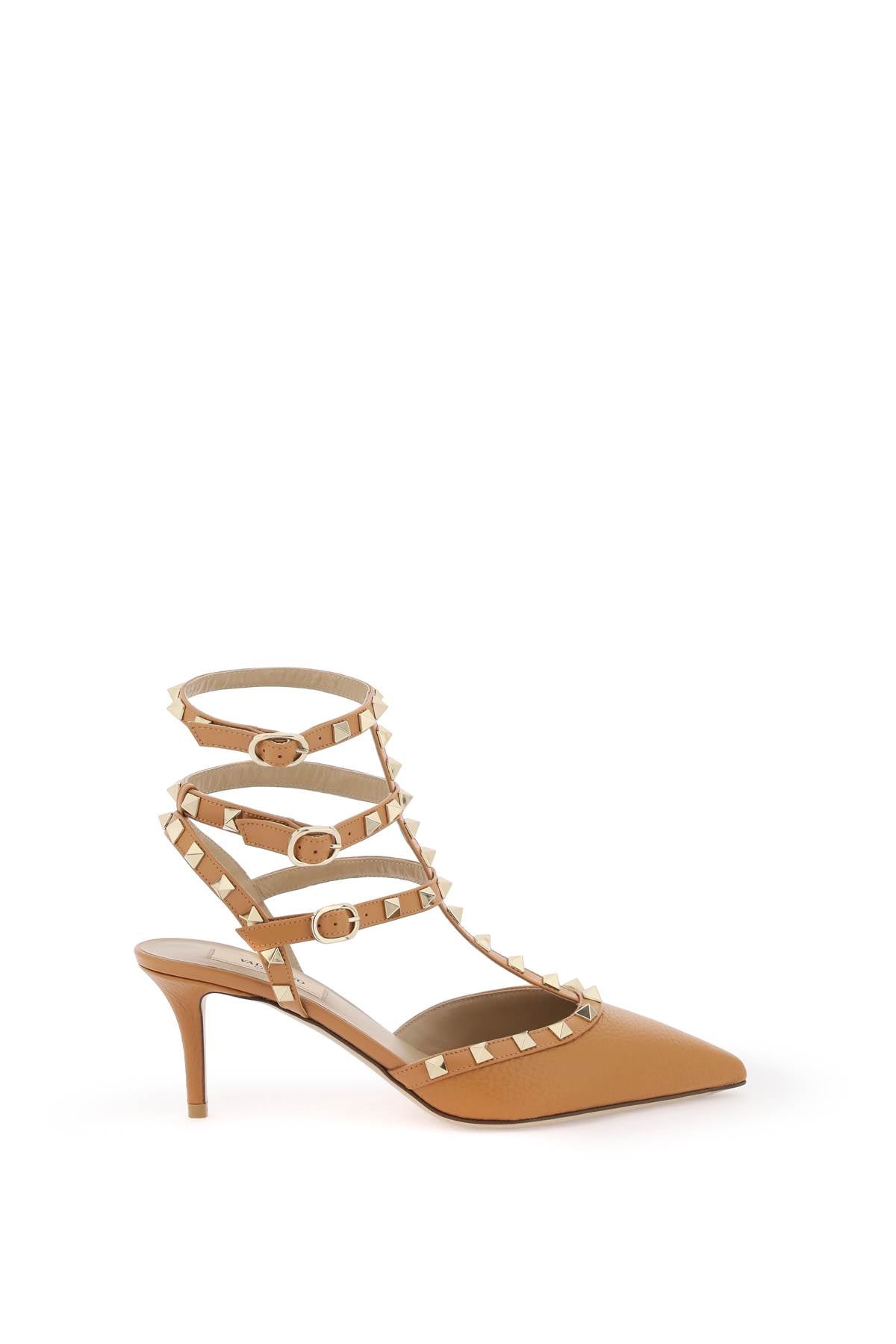 Valentino Garavani Rockstud Slingback Pumps   Brown