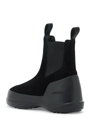 Moon Boot Luna Chelsea Suede Leather Ankle   Black