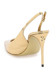 Dolce & Gabbana Laminated Leather Pumps   Gold