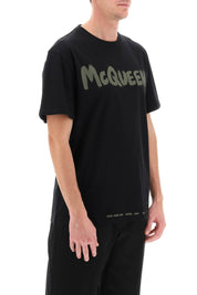 Alexander Mcqueen Mcqueen Graffiti T Shirt   Black