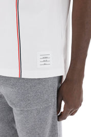 Thom Browne Polo Shirt With Tricolor Intarsia   White