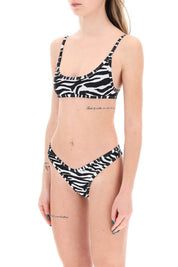 The Attico Animal Print Bikini Set In 8   White