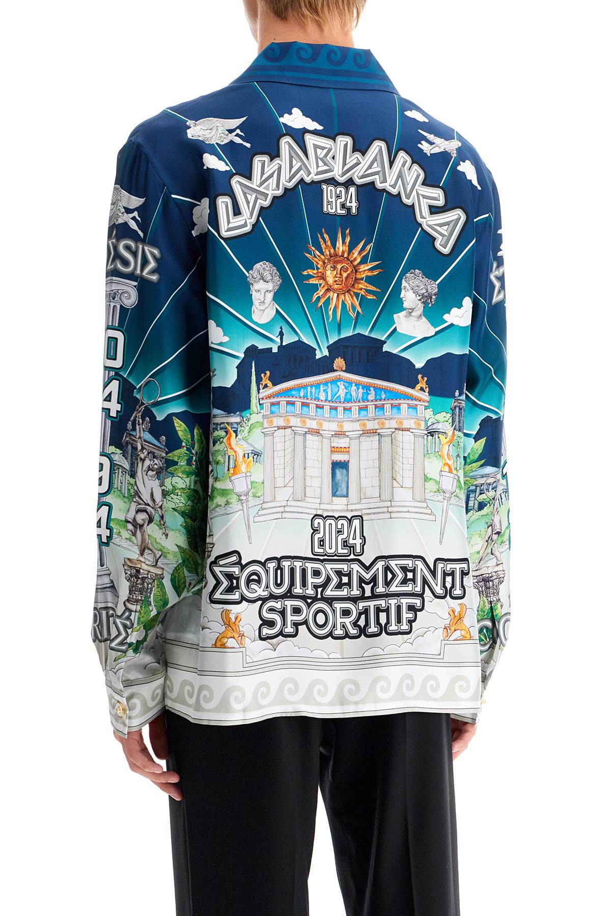 Casablanca Silk Shirt From Le Temple Du Sport.   Blue