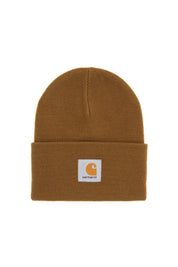 Carhartt Wip Beanie Hat With Logo Patch   Brown