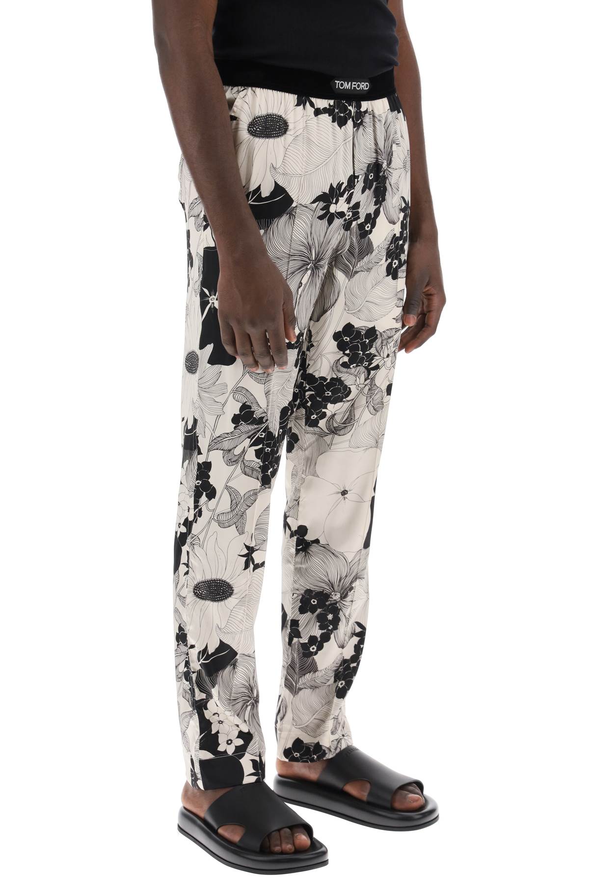 Tom Ford Pajama Pants In Floral Silk   Neutral