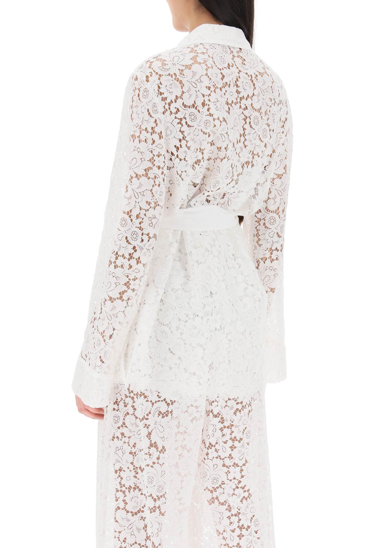 Dolce & Gabbana Pajama Shirt In Cordonnet Lace   White