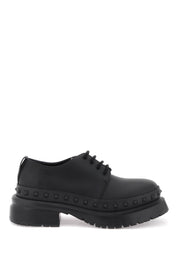 Valentino Garavani Rockstud M Way Leather Derby Shoes   Black