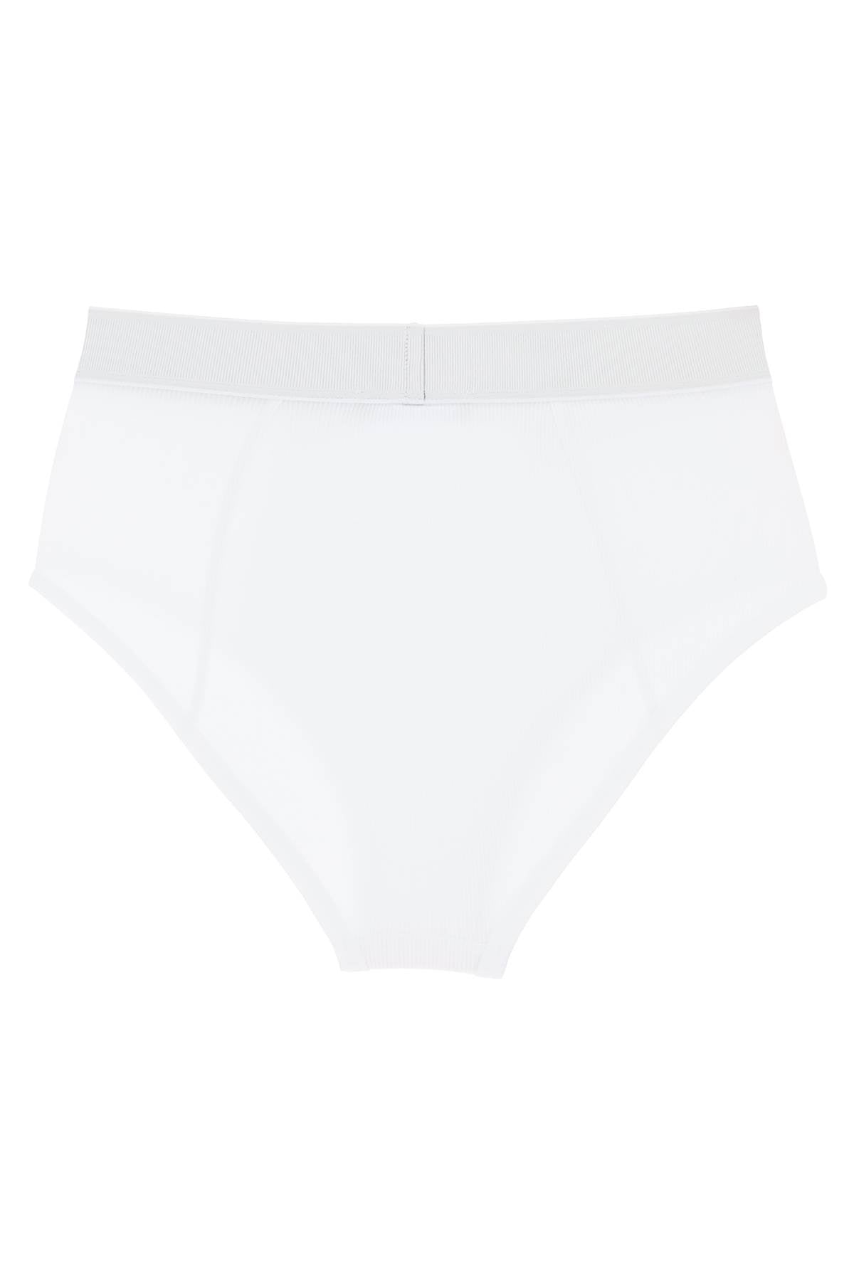 Versace Ribbed Briefs With '90s Logo   White