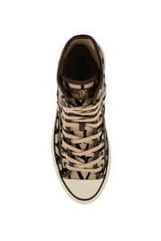 Valentino Garavani Totaloop Toile Iconographe High Top Sneakers   Beige