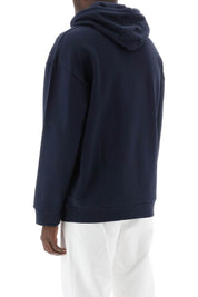 A.P.C. Milo Hoodie With Flocked Logo Print   Blue