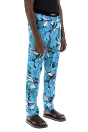 Tom Ford Pajama Pants In Floral Silk   Blue