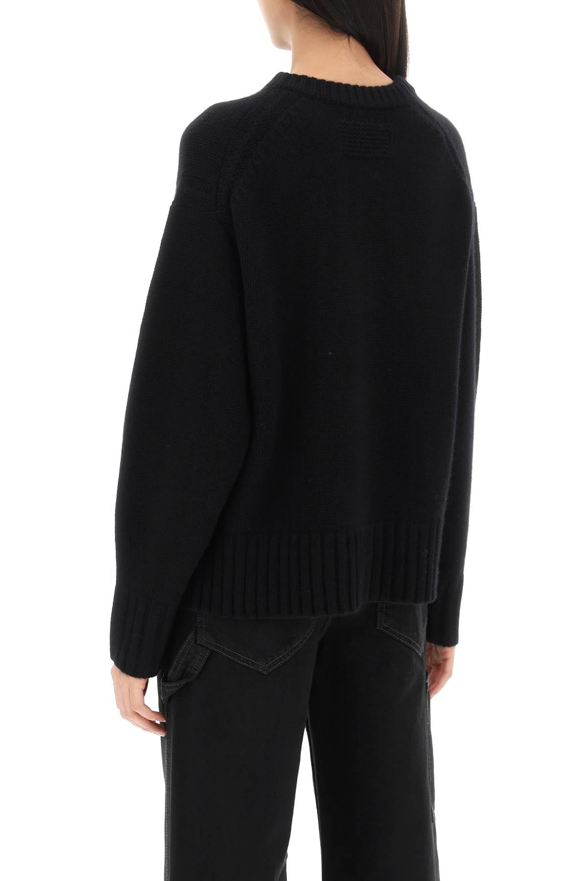 Guest In Residence Crew Neck Sweater In Cashmere   Black