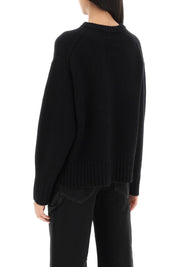 Guest In Residence Crew Neck Sweater In Cashmere   Black