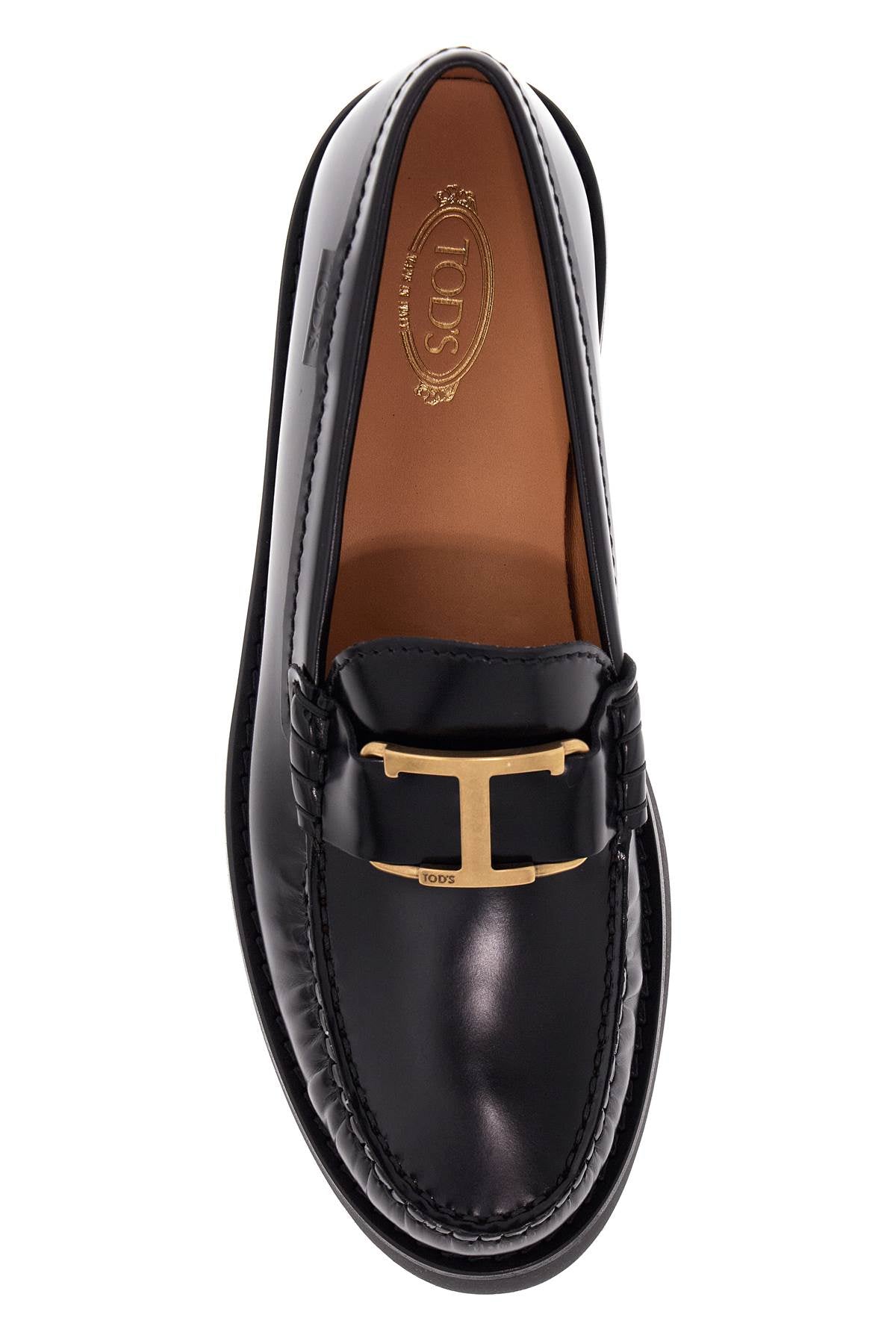 Tod's T Timeless Leather Loafers   Black