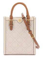 Tory Burch T Monogram Mini Tote Bag   Neutral