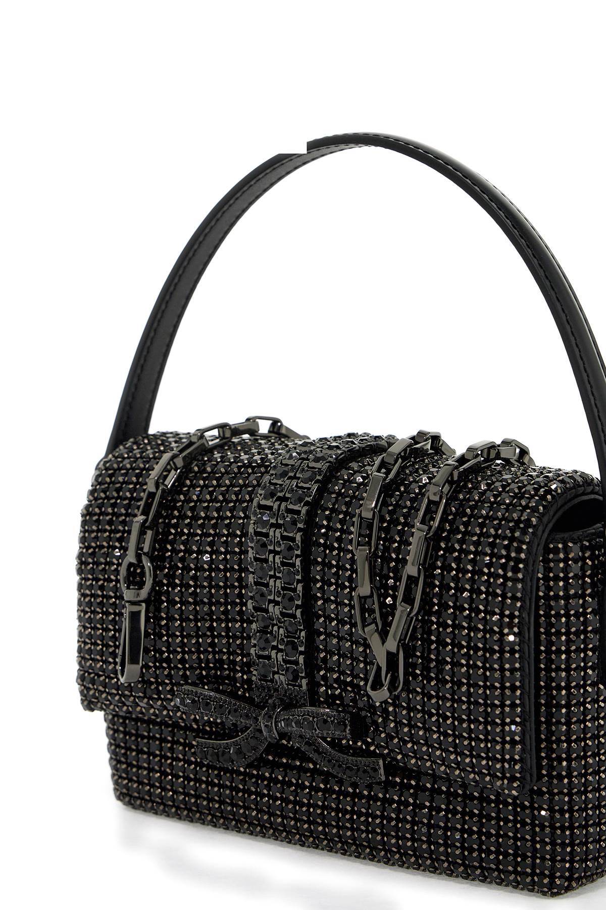 Self Portrait Mini Chainmail Bag With Rhin   Black