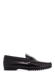 Tod's Brushed Leather Loafers With Penny Detail   Black