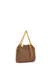 Stella Mc Cartney Falabella Mini Bag With Mesh And Crystals   Brown