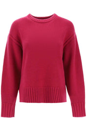 Guest In Residence Crew Neck Sweater In Cashmere   Fuchsia