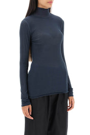 Lemaire Seamless Silk Turtleneck Sweater   Blue