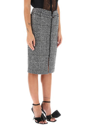 Tom Ford Prince Of Wales Pencil Skirt   White