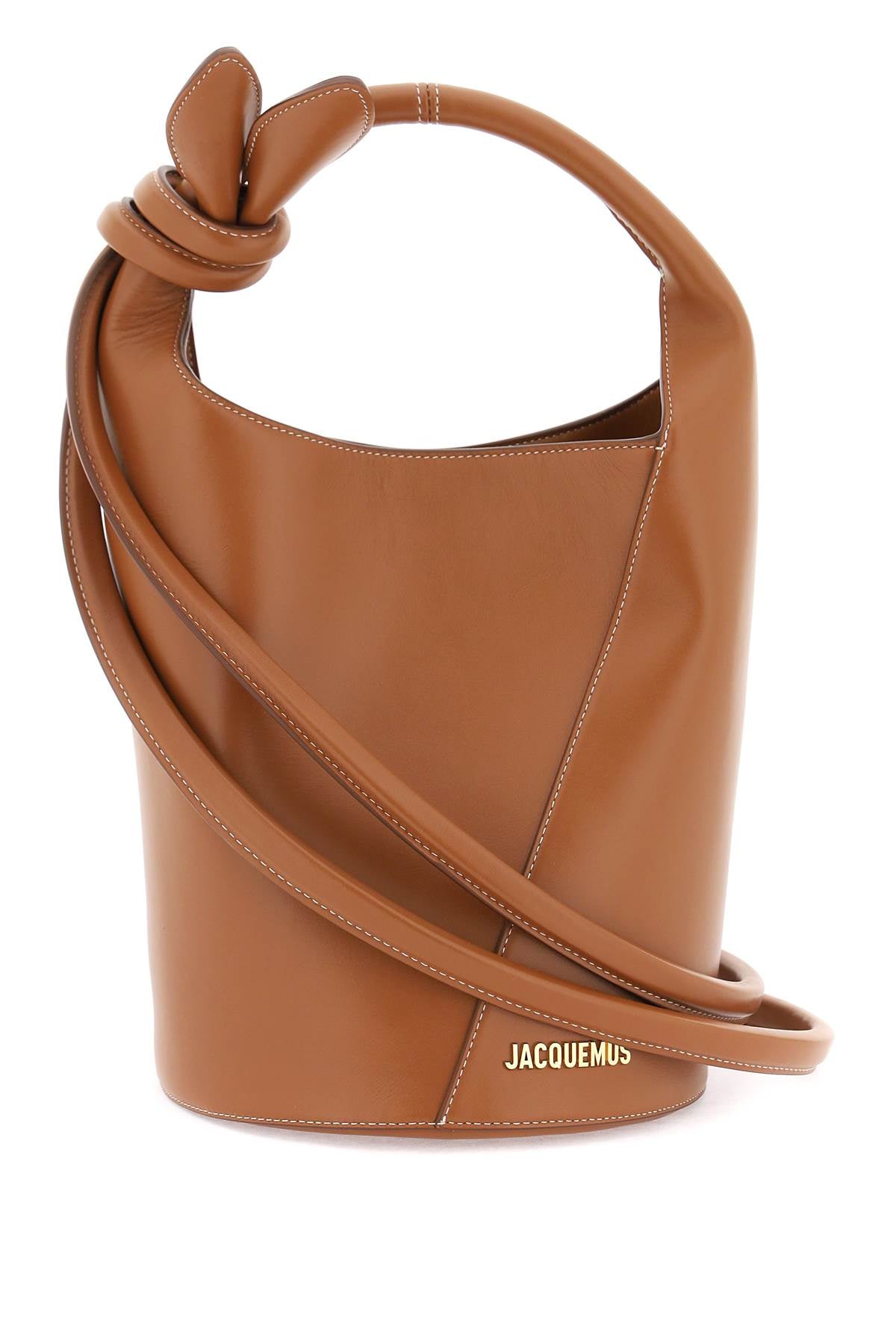 Jacquemus Replace With Double Quotele Petit Tourni Bucket Bag   Brown