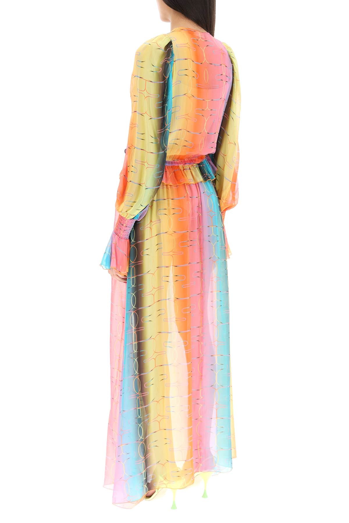 Siedres 'Alora' Long Silk Chiffon Dress   Multicolor