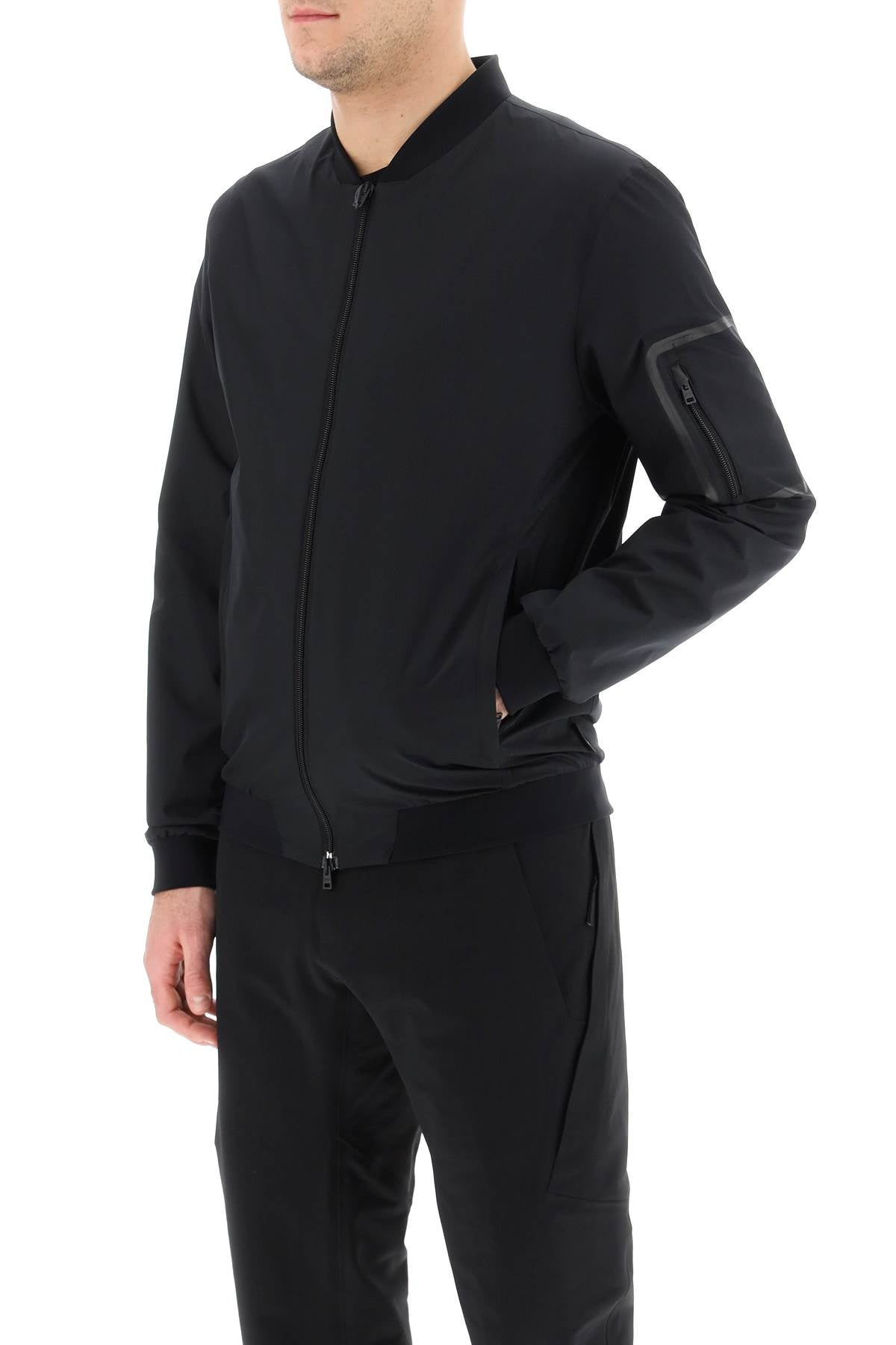 Herno Laminar Bomber Jacket In Gore Tex Infinium   Black