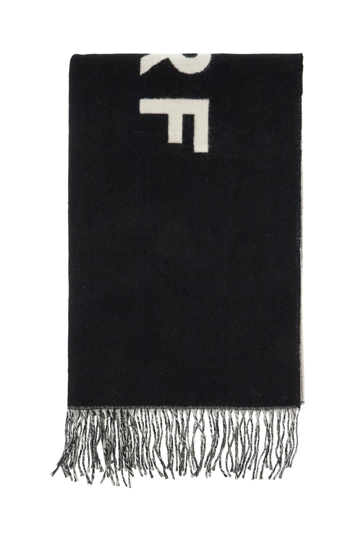 Marc Jacobs Reversible Wool Scarf In Seven   Black