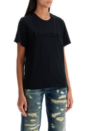 Marc Jacobs T Shirt With Patch Logo Design   Black